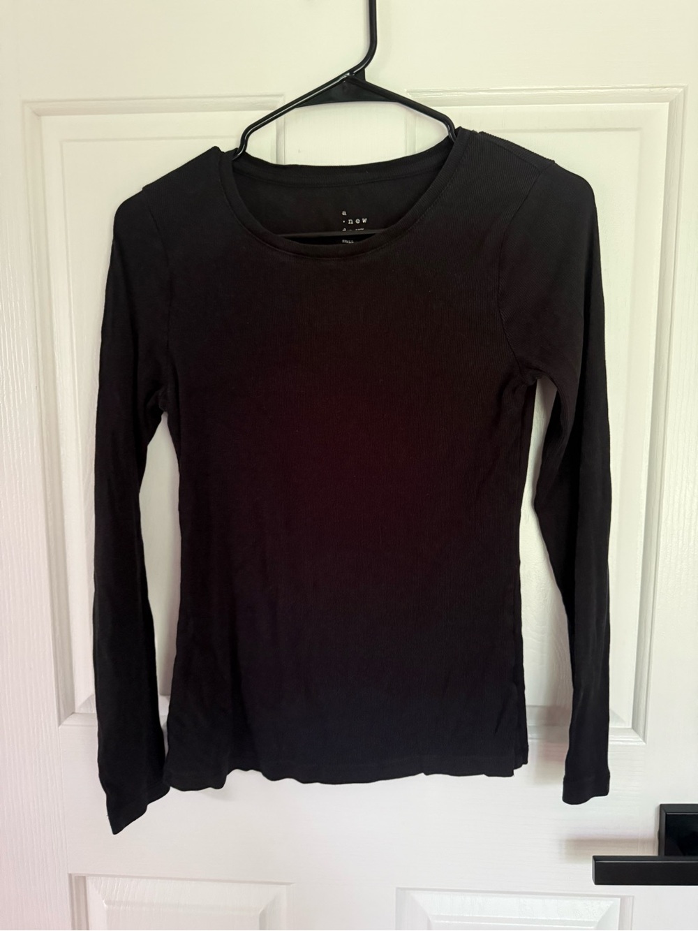 a new day Black Long-Sleeve Crewneck Tee